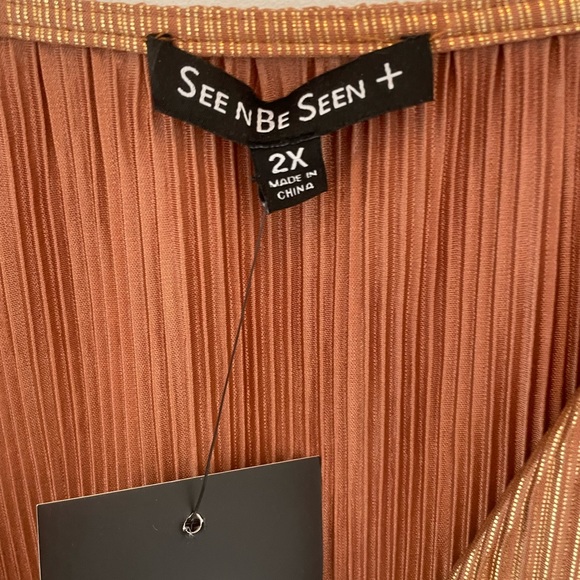 Gold, Metallic, Curvy Plus Size Jumpsuit, NWT 2XL and 3XL - Picture 4 of 7